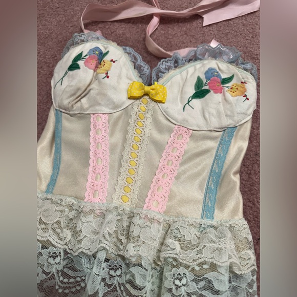 New Xs vintage bustier corset top rave festival y2k emo boho Japan